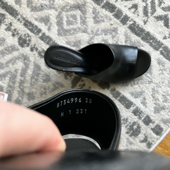 Black and chrome Alexander McQueen open toed floating heels - Picture 8 of 13